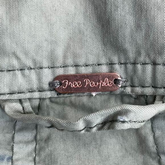 Free People Green Parachute Utility Jacket Size S Lightweight Slouchy Indie - Picture 6 of 16